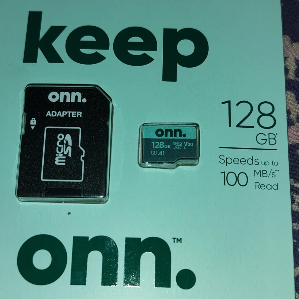 Keep ONN 100006054 microSDXC Card 128gb With Adapter 100 Mb/s New Phone Memory